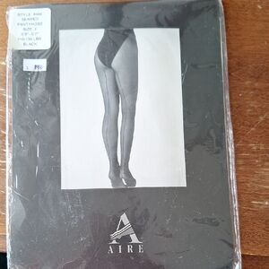 Aire Black Seamed Pantyhose